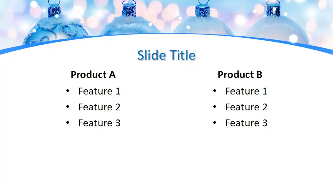 Free New Year Frozen Balls PowerPoint Template