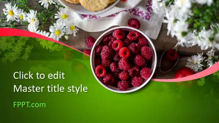 Free Red Raspberry PowerPoint Template