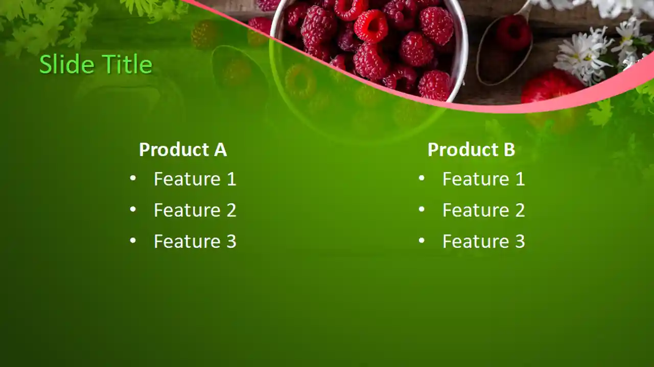 Free Red Raspberry PowerPoint Template