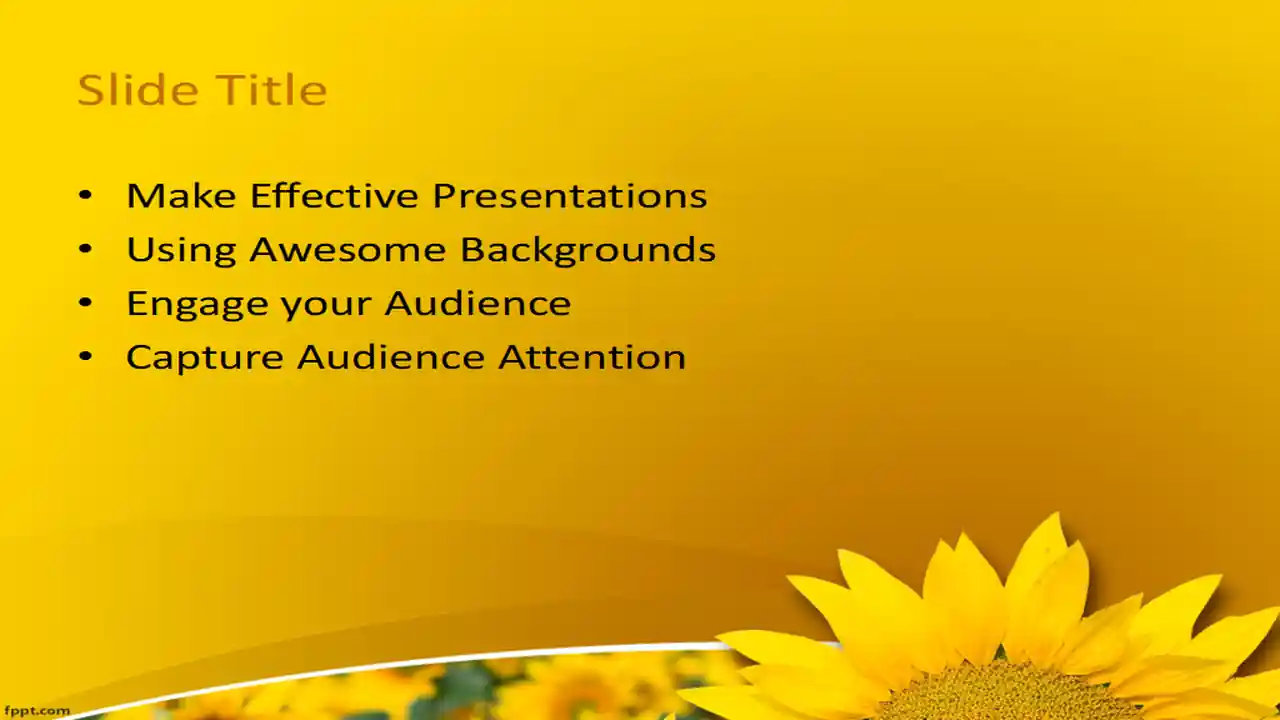 Free Sunflower Plant PowerPoint Template