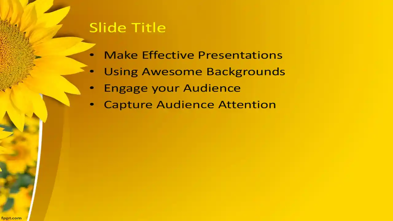 Free Sunflower Plant PowerPoint Template
