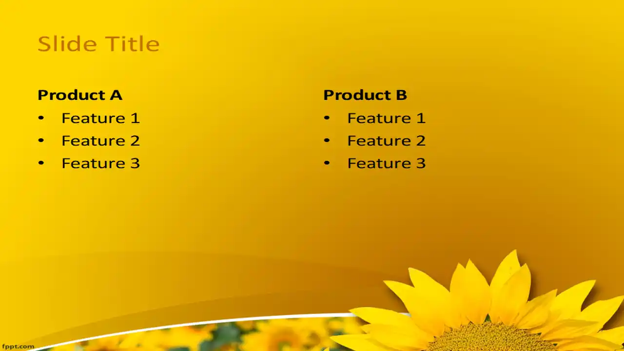 Free Sunflower Plant PowerPoint Template