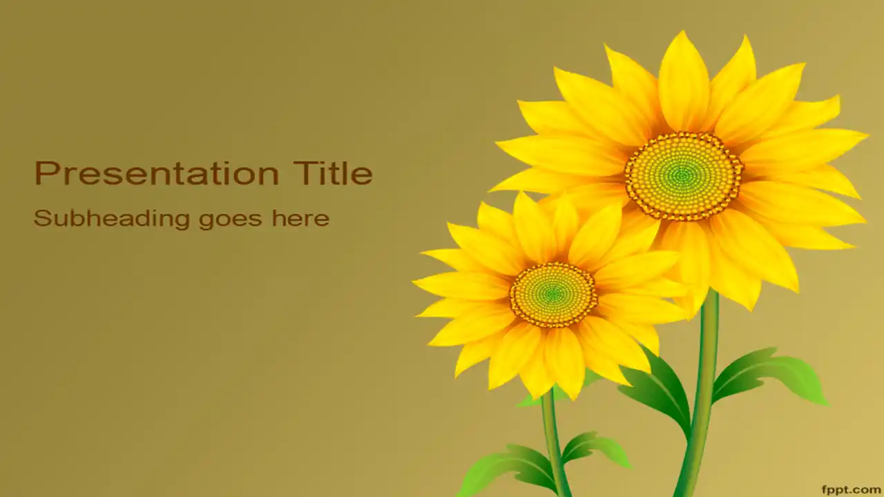 Free Sunflowers PowerPoint Template