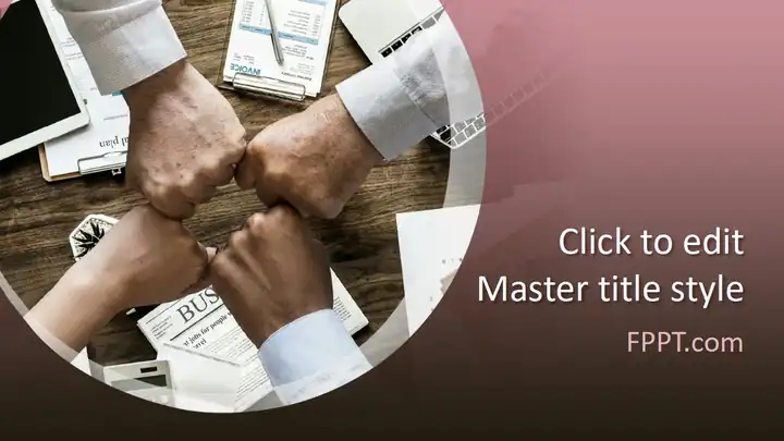 Free Teamwork in Workplace PowerPoint Template