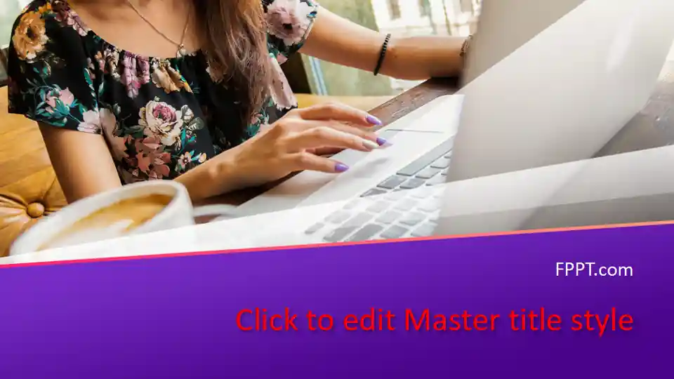 Free Woman Working in Laptop PowerPoint Template
