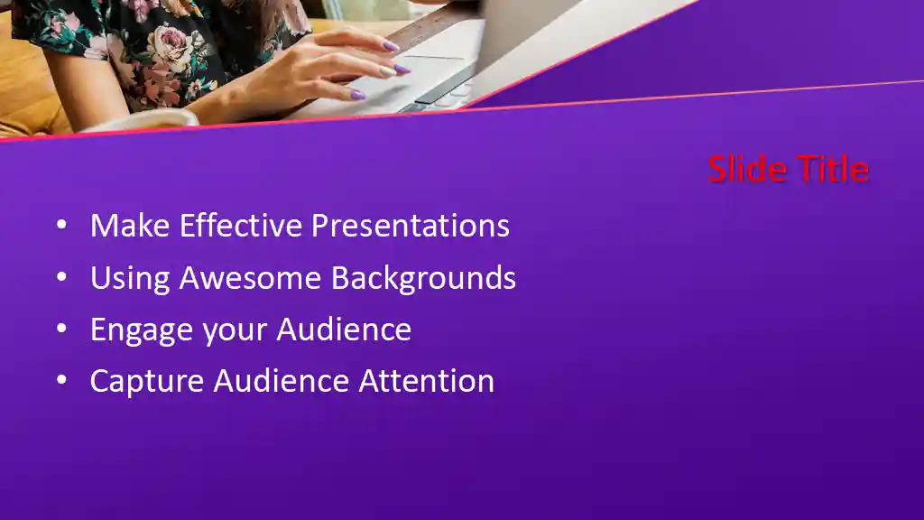 Free Woman Working in Laptop PowerPoint Template