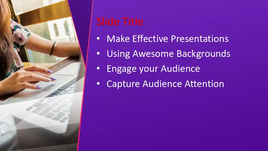 Free Woman Working in Laptop PowerPoint Template