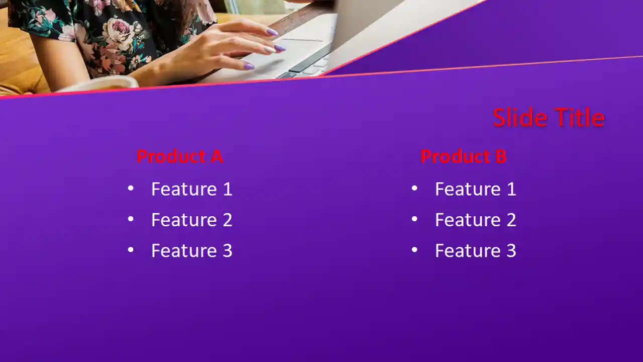 Free Woman Working in Laptop PowerPoint Template