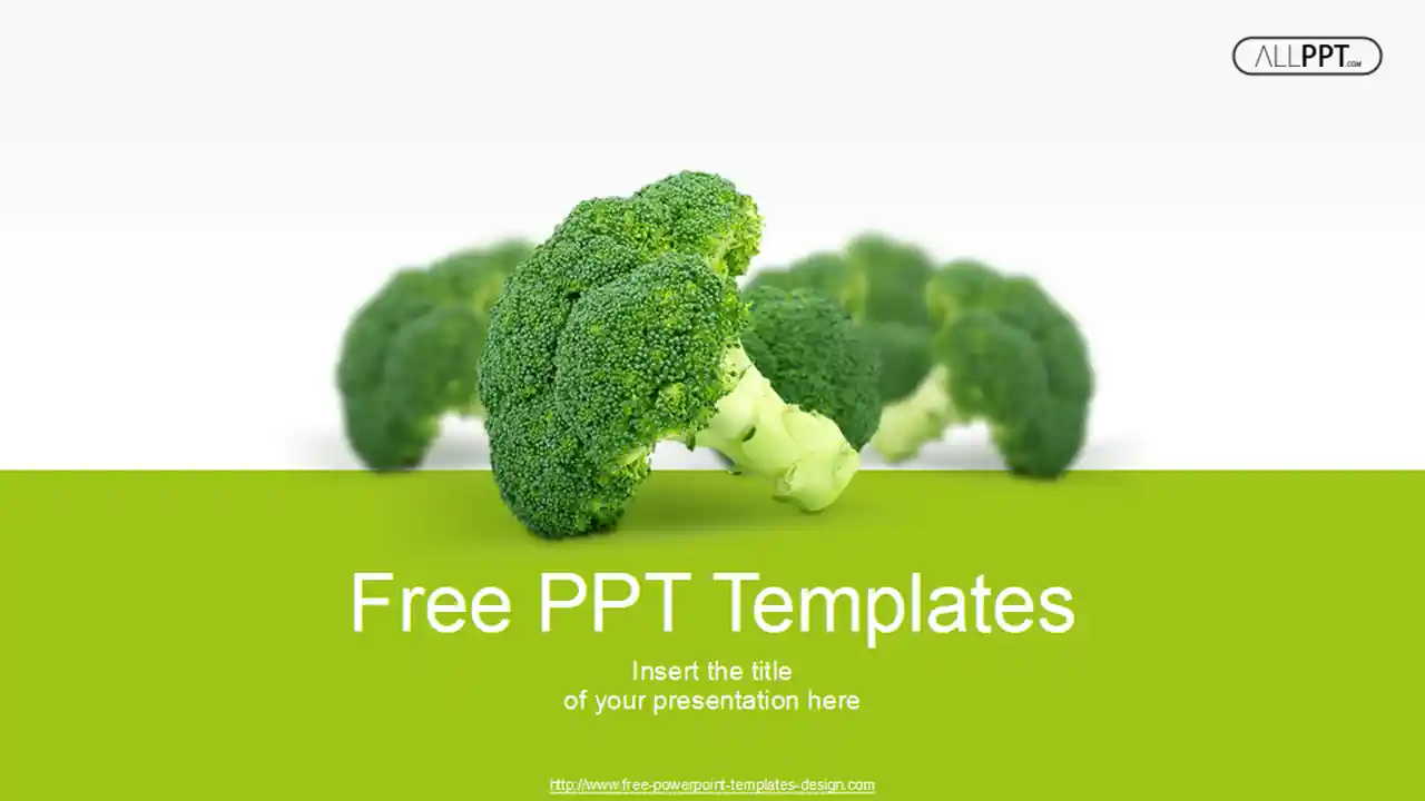 Fresh Green Broccoli PowerPoint Templates