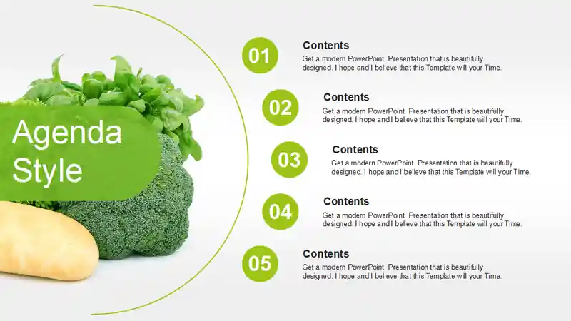 Fresh Green Broccoli PowerPoint Templates
