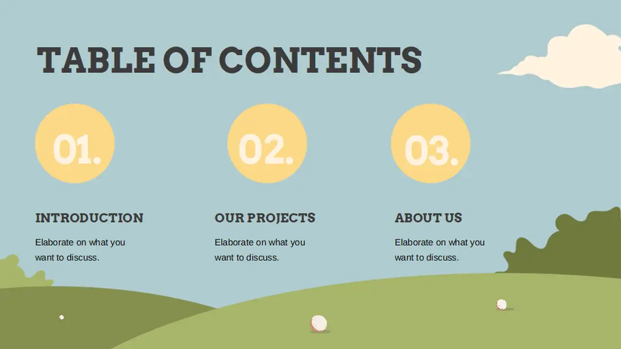 Golf Sports Center Background Slides