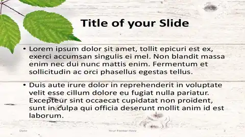 Green Leaves Flat Lay Template for PowerPoint and Google Slides