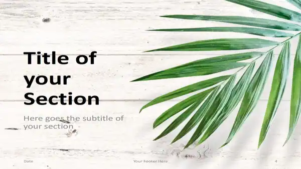 Green Leaves Flat Lay Template for PowerPoint and Google Slides