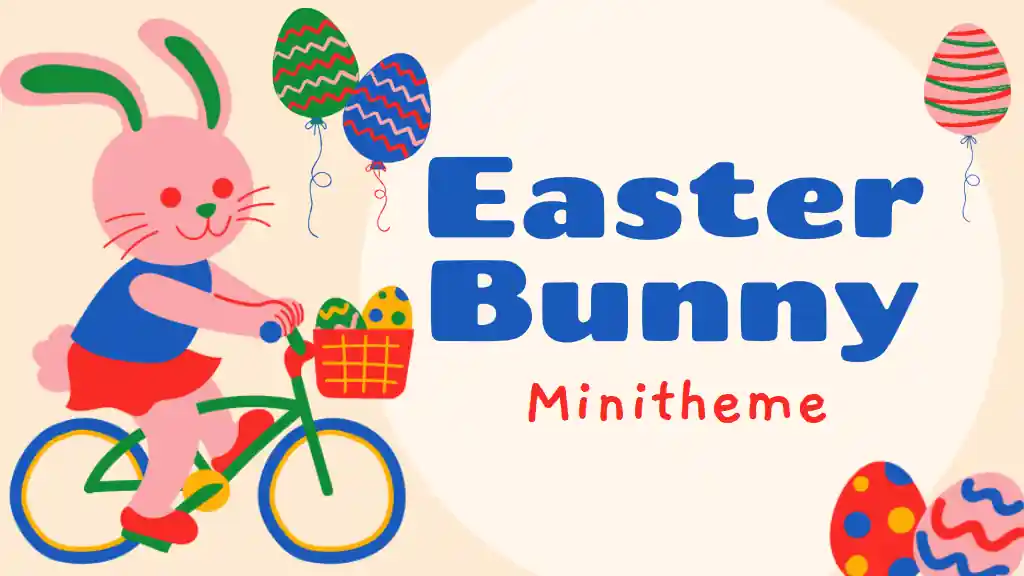 Illustrated Cartoon Easter Bunny Minitheme Slides