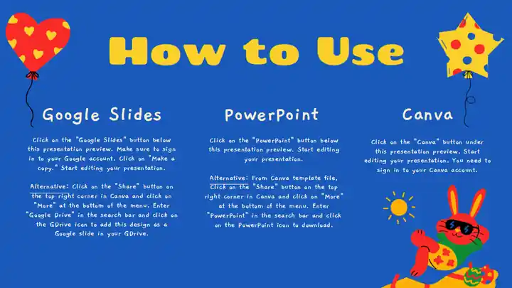 Illustrated Cartoon Easter Bunny Minitheme Slides