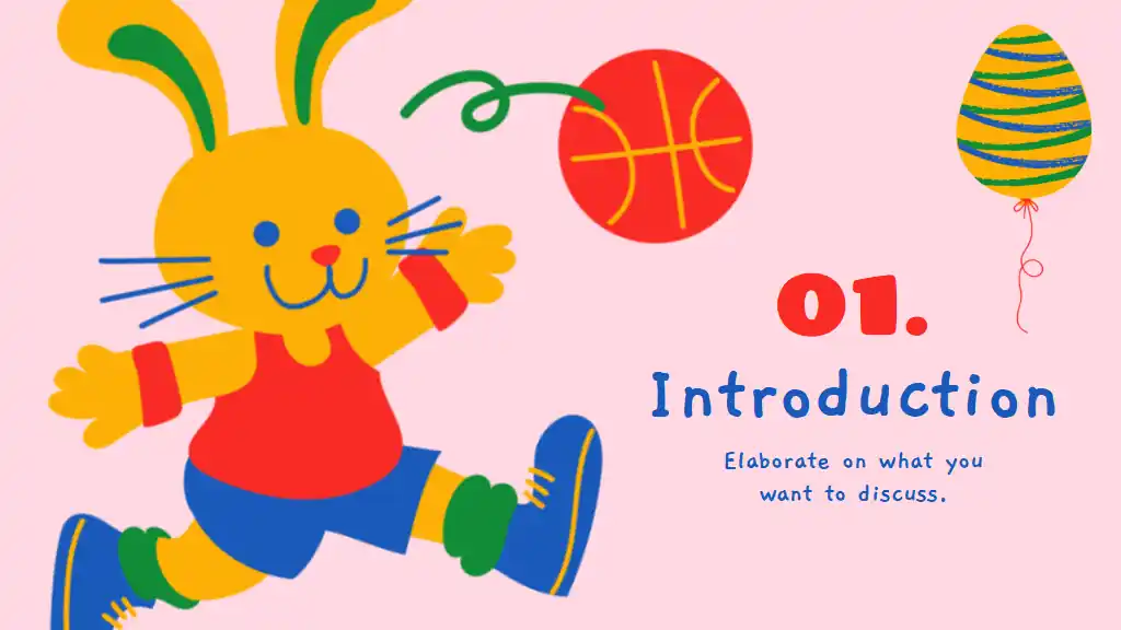 Illustrated Cartoon Easter Bunny Minitheme Slides