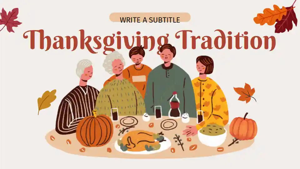 Illustrated Thanksgiving Traditions Slides