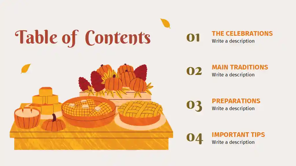 Illustrated Thanksgiving Traditions Slides
