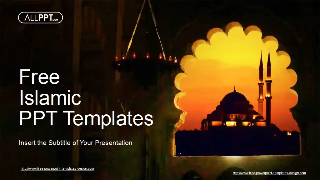 Islamic Mosque Sunset PowerPoint Templates