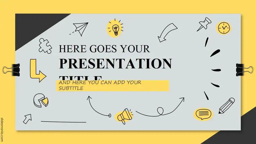 Jones, simple presentation template with hand drawn doodles