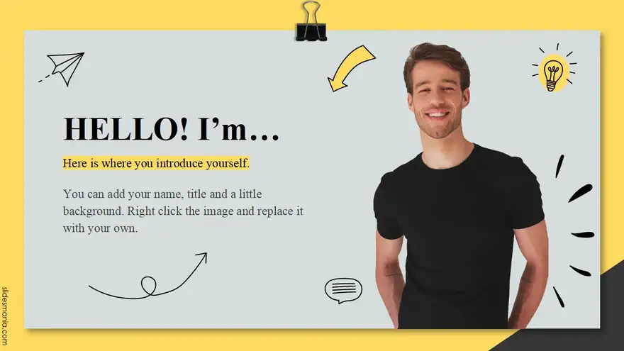 Jones, simple presentation template with hand drawn doodles