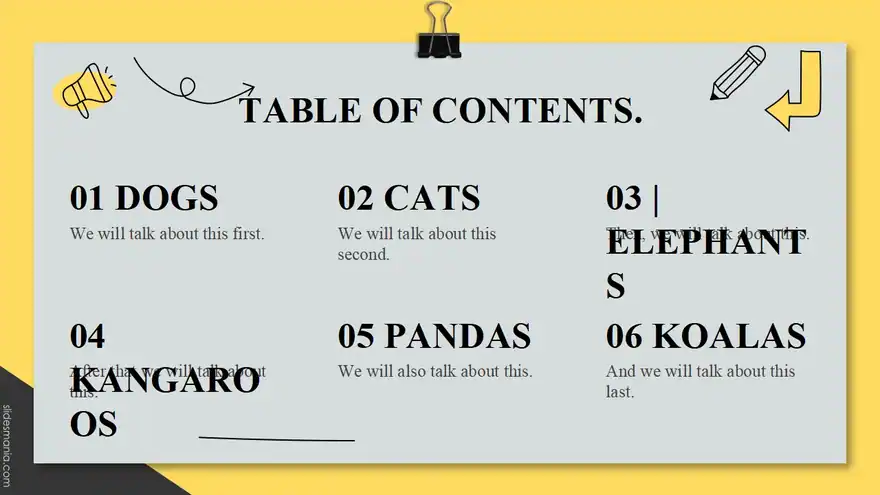 Jones, simple presentation template with hand drawn doodles