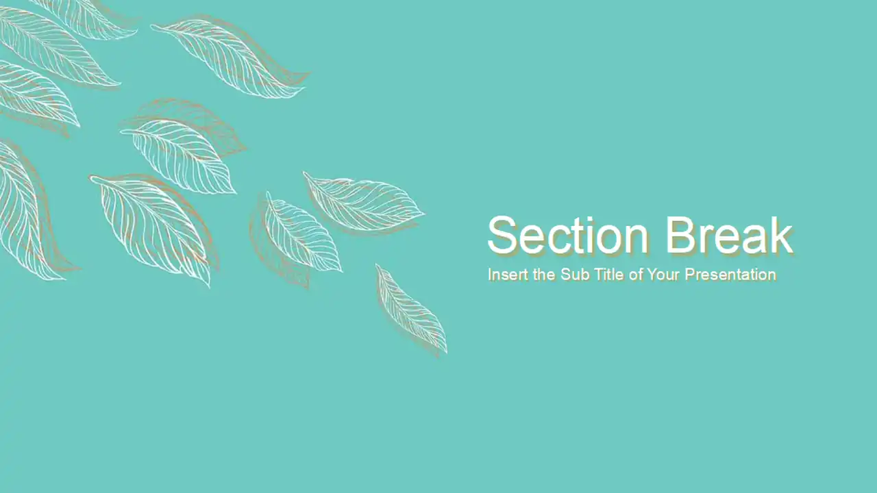 Linear Leaves Pattern PowerPoint Templates