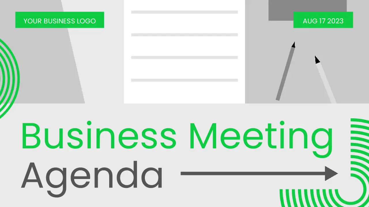 Minimal Business Meeting Agenda Slides