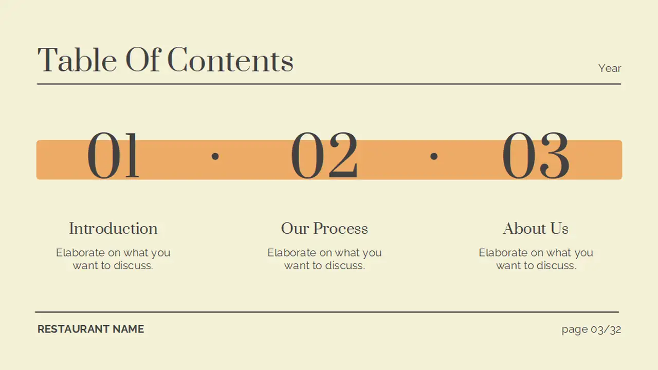 Minimal Elegant Restaurant Business Slides