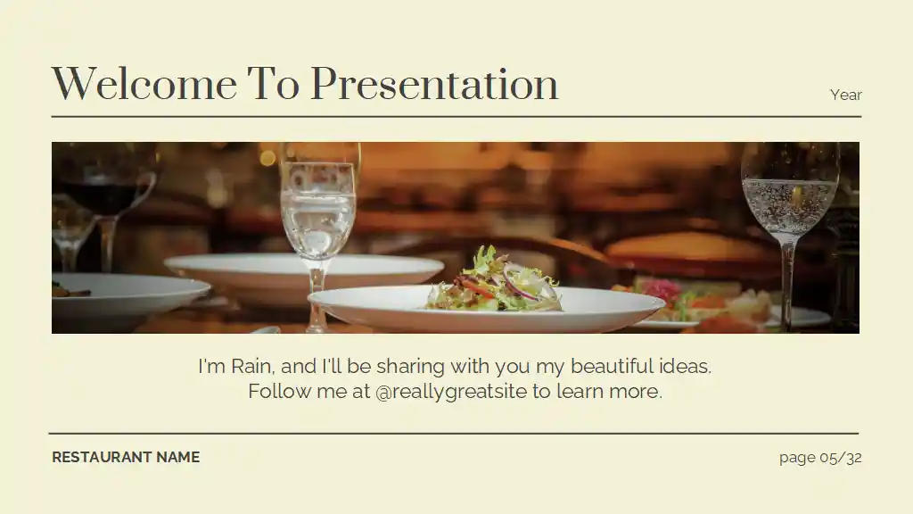Minimal Elegant Restaurant Business Slides