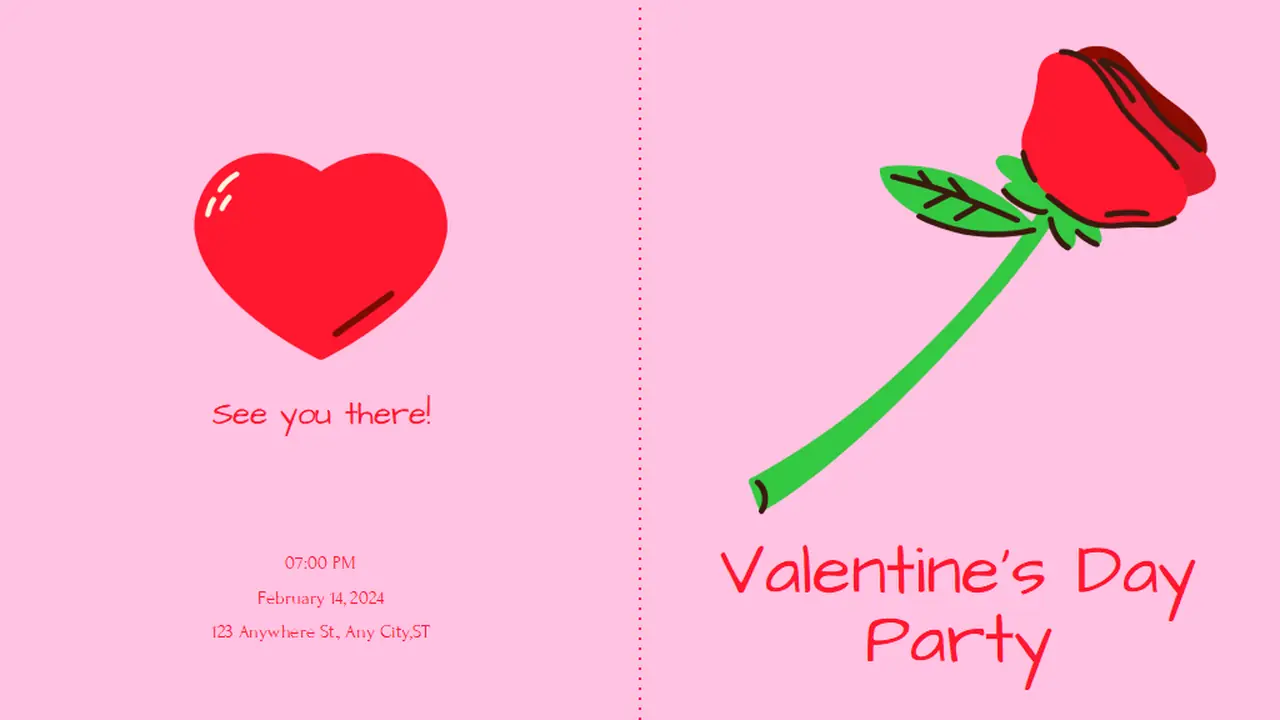 Minimal Valentine's Party Invitations