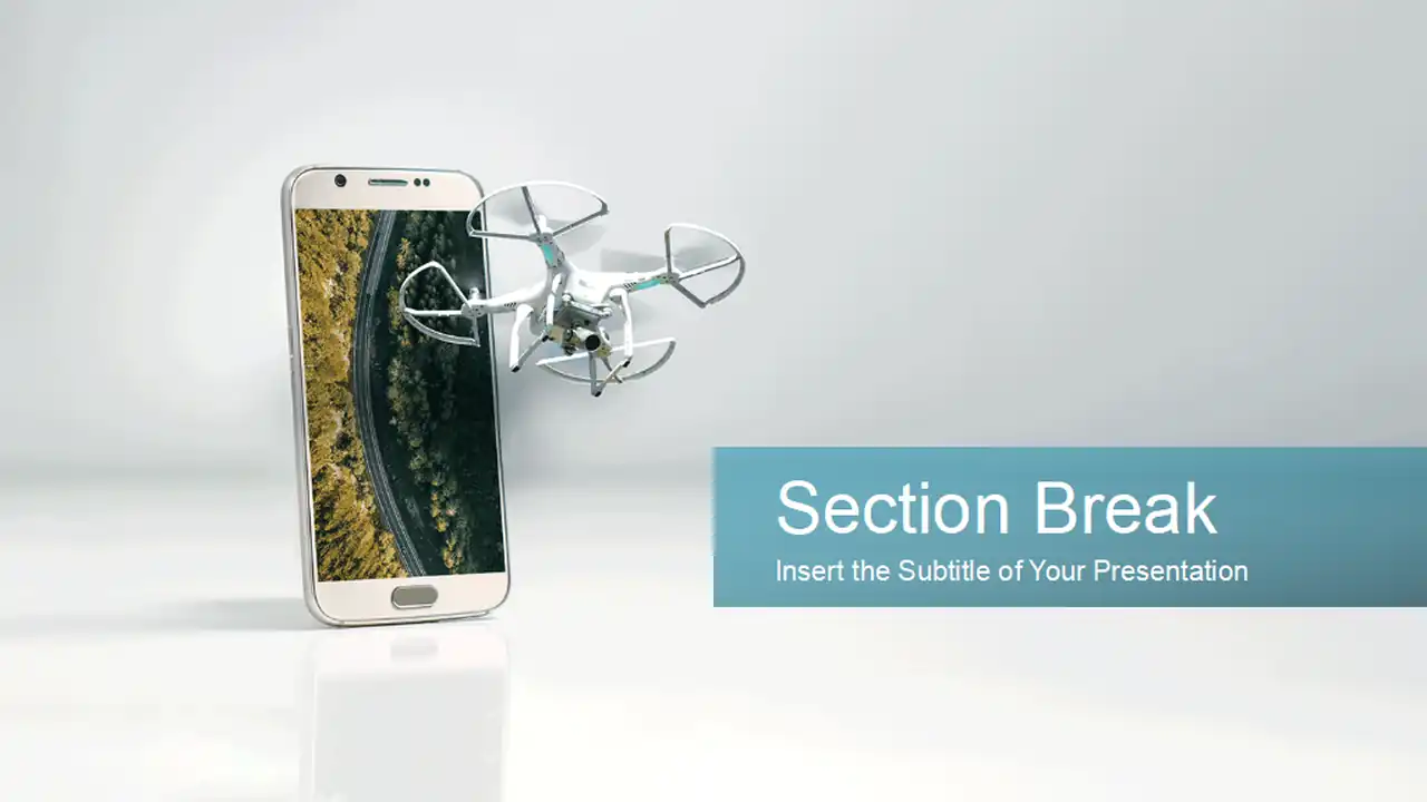 Mobile Control Drone PowerPoint Templates