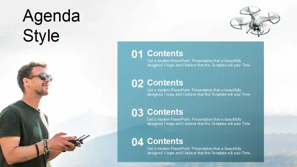 Mobile Control Drone PowerPoint Templates