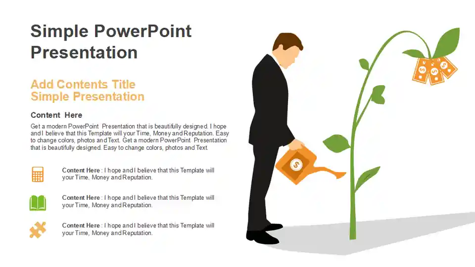Money Growing Plan PowerPoint Templates