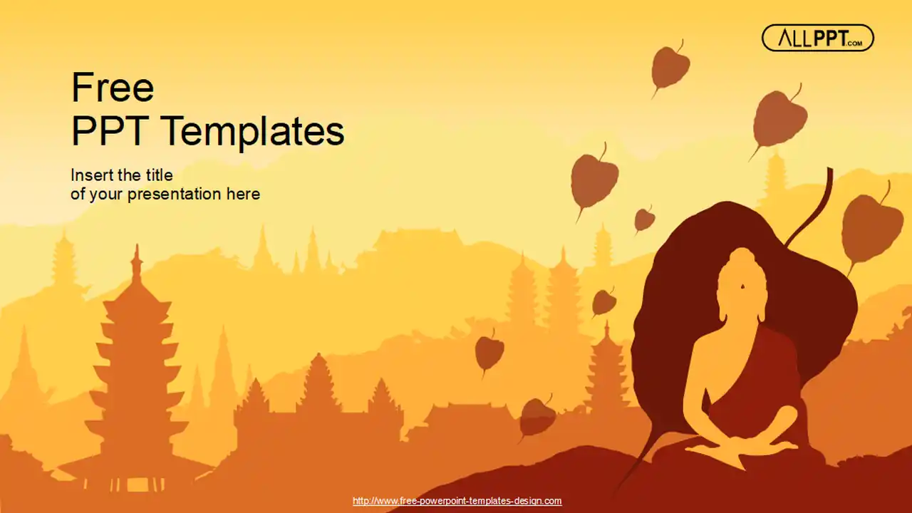 Monk Buddhism Meditation PowerPoint Templates