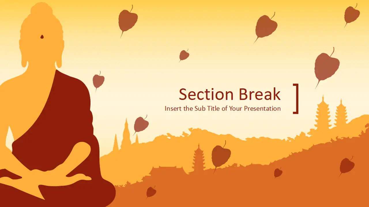Monk Buddhism Meditation PowerPoint Templates
