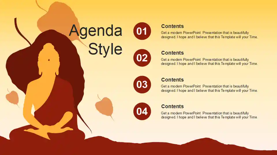 Monk Buddhism Meditation PowerPoint Templates