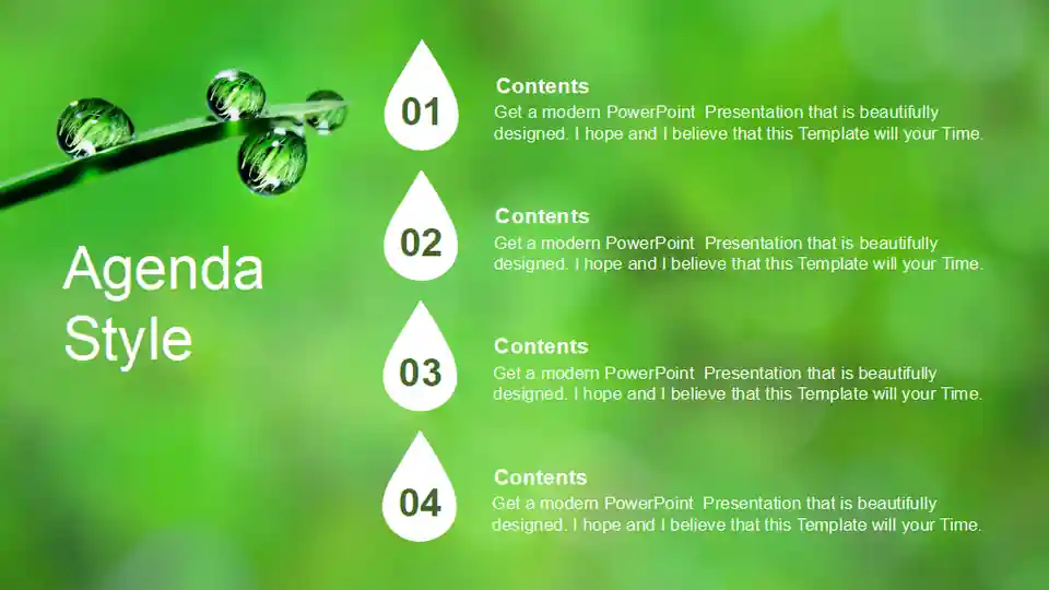 Natural Green Background PowerPoint Templates