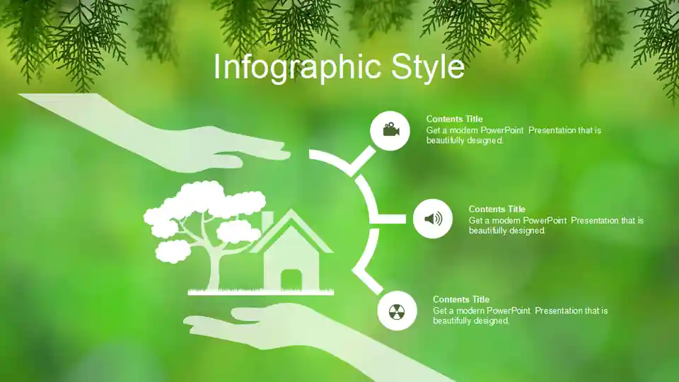 Natural Green Background PowerPoint Templates