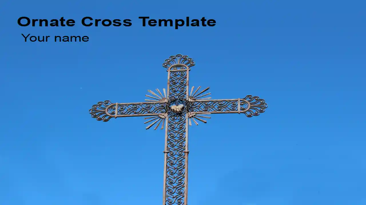 Ornate Cross PowerPoint Template