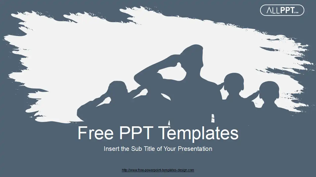 Patriotic Soldier Saluting PowerPoint Templates
