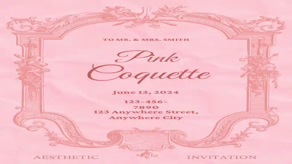 Pink Coquette Aesthetic Invitations