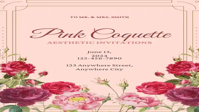 Pink Coquette Aesthetic Invitations