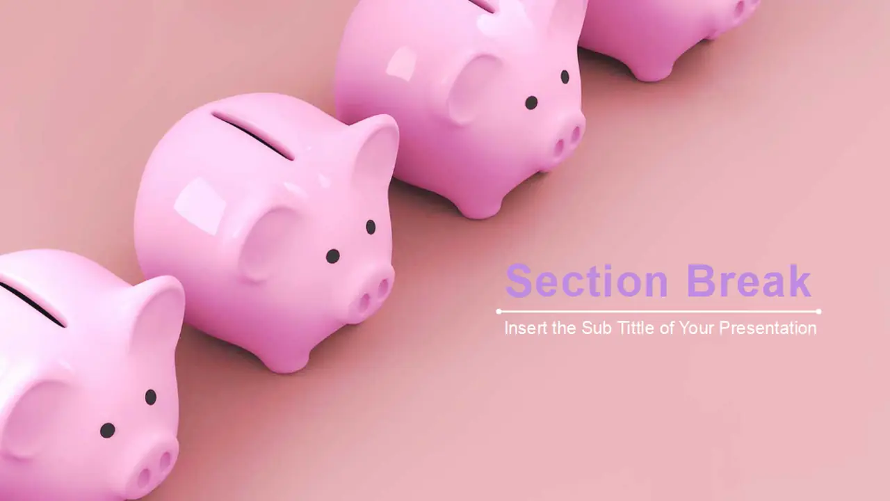 Pink Piggy Bank PowerPoint Templates