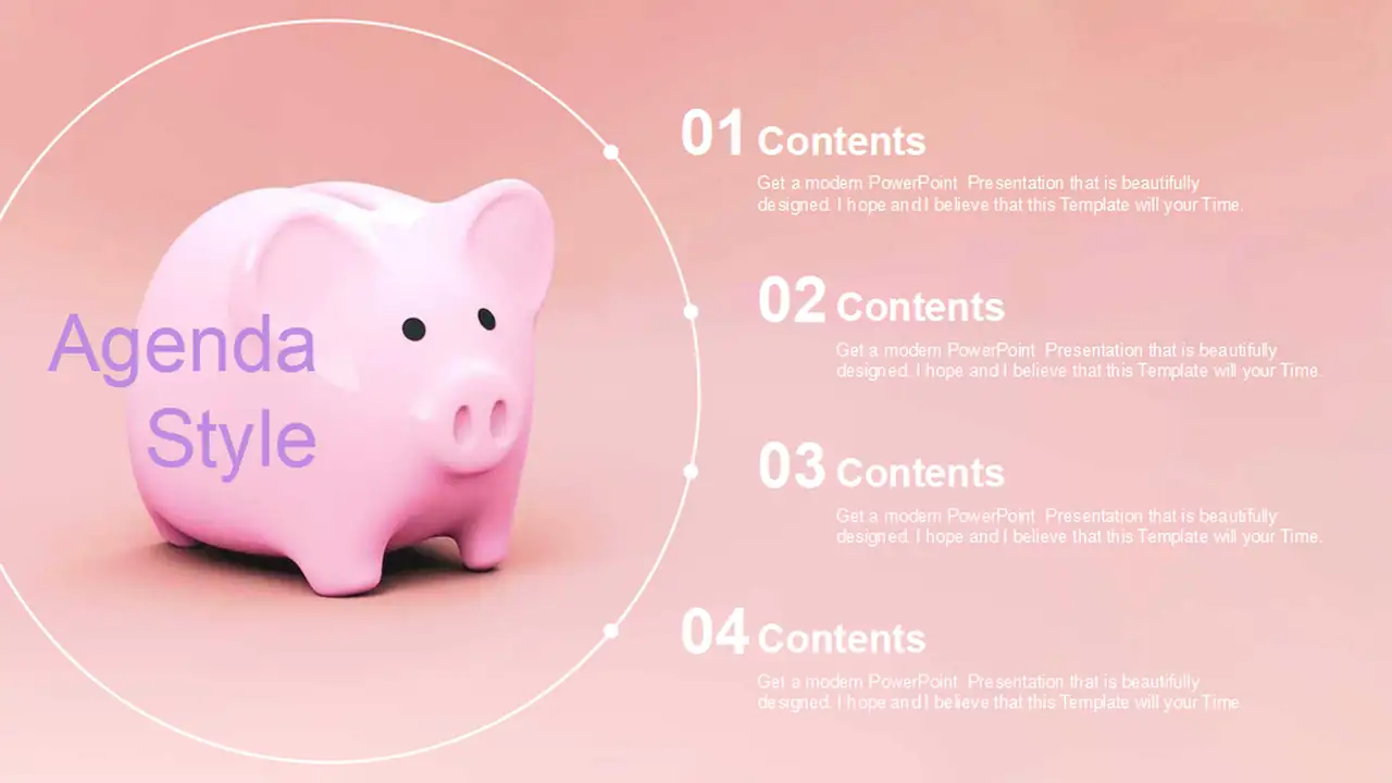 Pink Piggy Bank PowerPoint Templates