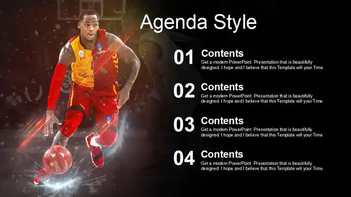 Professional Basketball Player Sports PowerPoint Templates