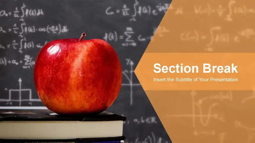 Red Apple Placed Books PowerPoint Templates