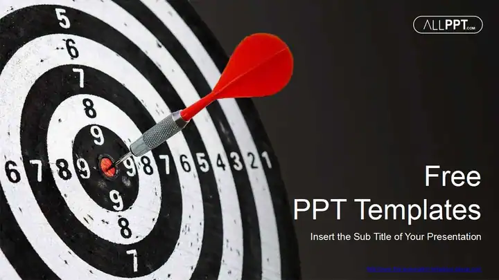 Red Dart Arrow Hitting PowerPoint Templates