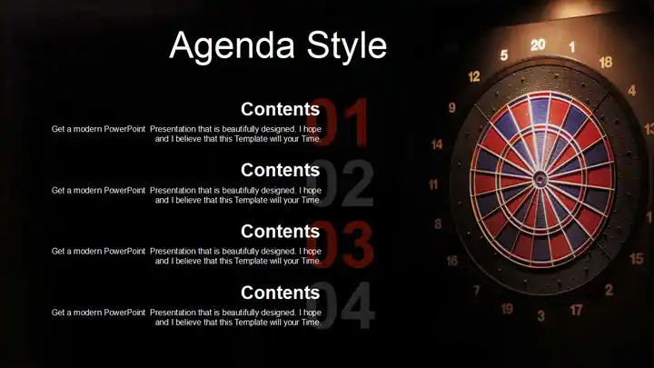 Red Dart Arrow Hitting PowerPoint Templates