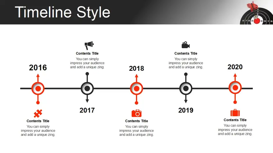 Red Dart Arrow Hitting PowerPoint Templates